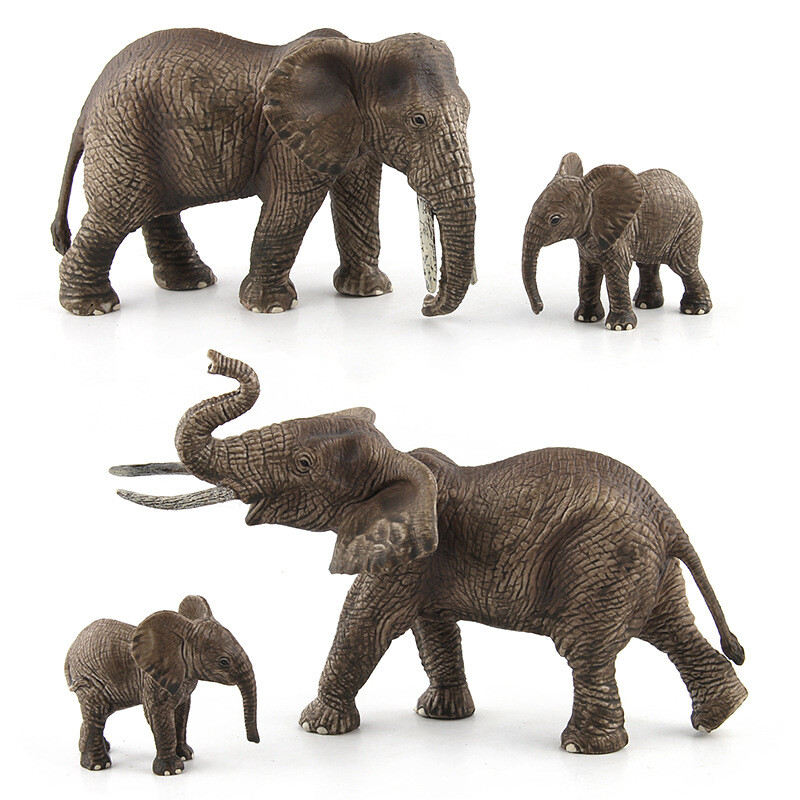 Mini sloní model divokého afrického mužského slona miniatúry figúrka simulácia zvieracej víly domček pre bábiky ozdoba na stôl domáce dekorácie
