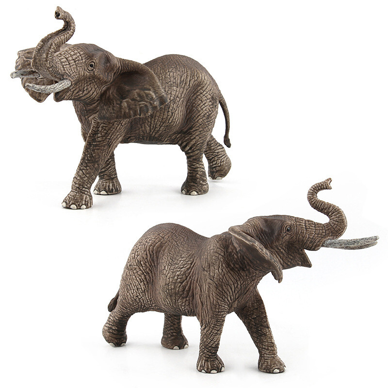 Mini sloní model divokého afrického mužského slona miniatúry figúrka simulácia zvieracej víly domček pre bábiky ozdoba na stôl domáce dekorácie