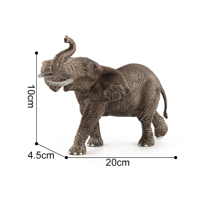 Mini sloní model divokého afrického mužského slona miniatúry figúrka simulácia zvieracej víly domček pre bábiky ozdoba na stôl domáce dekorácie