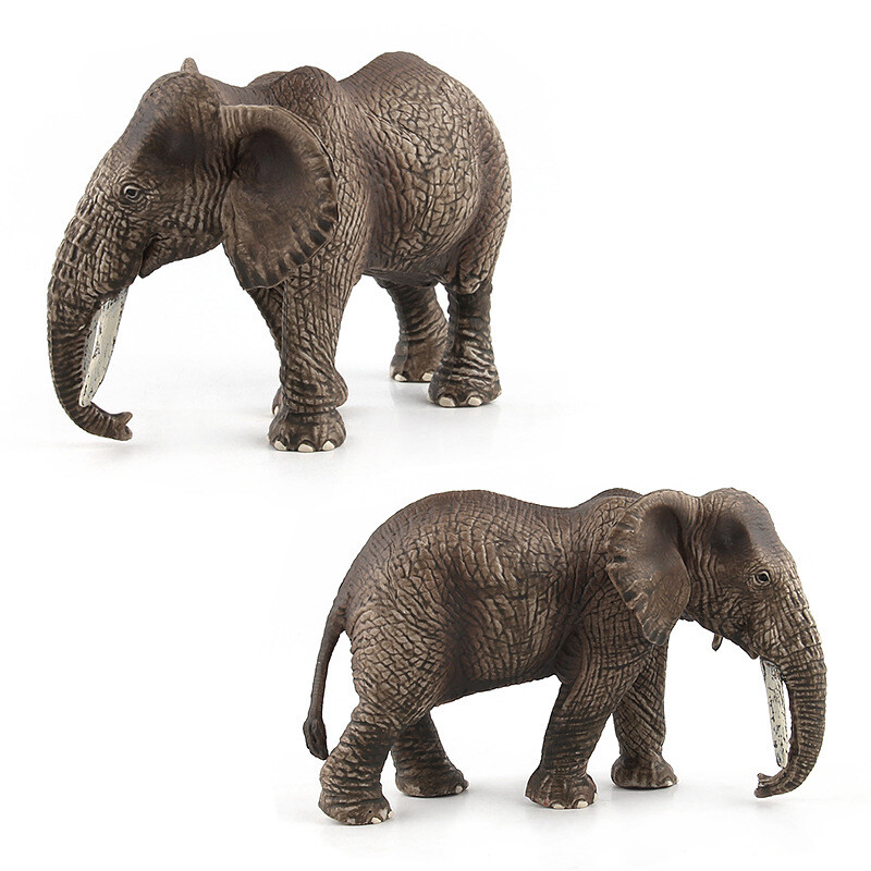 Mini sloní model divokého afrického mužského slona miniatúry figúrka simulácia zvieracej víly domček pre bábiky ozdoba na stôl domáce dekorácie
