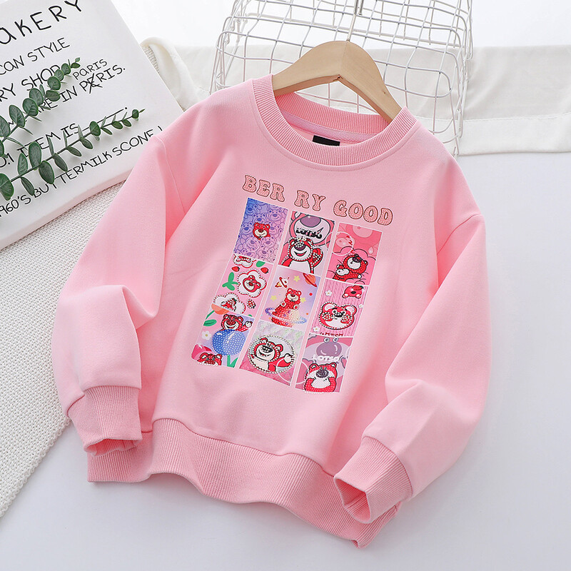 Vidutiniai ir dideli vaikiški megztiniai Mergaičių megztiniai 2024 pavasario ir rudens nauji vaikiški rūbai animacinių filmukų viršūnės megztinis vaikiški megztiniai