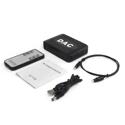 Convertor audio digital la analog de 192 kHz DAC cu telecomandă Toslink optic coaxial la L/R RCA 3,5 mm adaptor de control al volumului