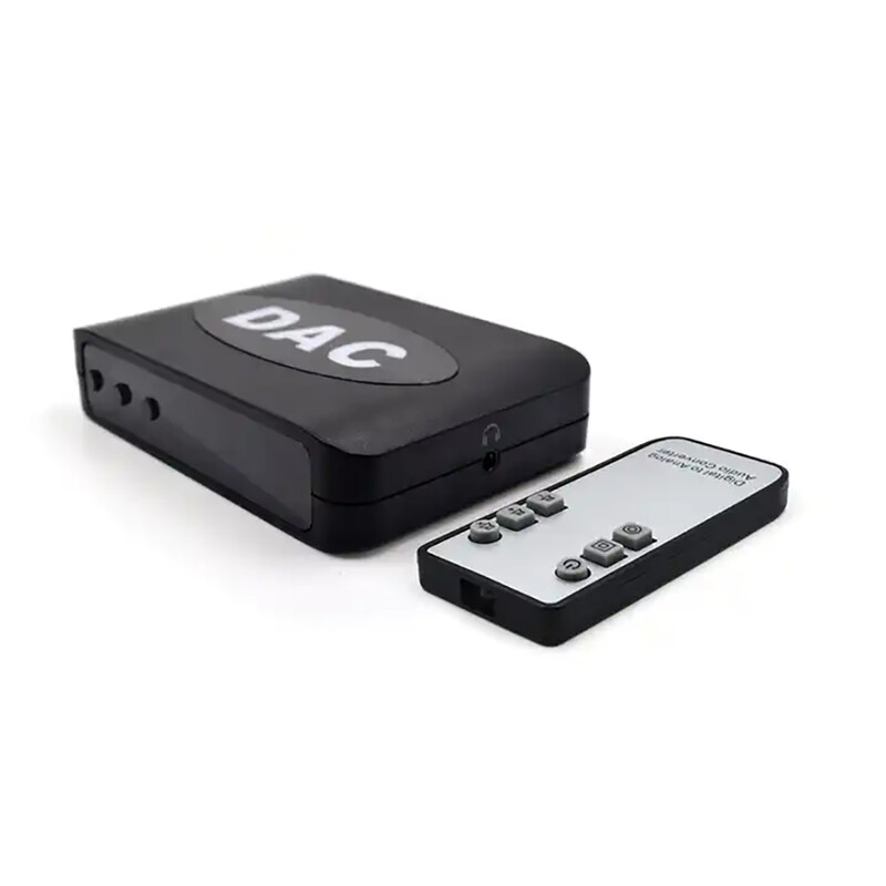 Convertor audio digital la analog de 192 kHz DAC cu telecomandă Toslink optic coaxial la L/R RCA 3,5 mm adaptor de control al volumului