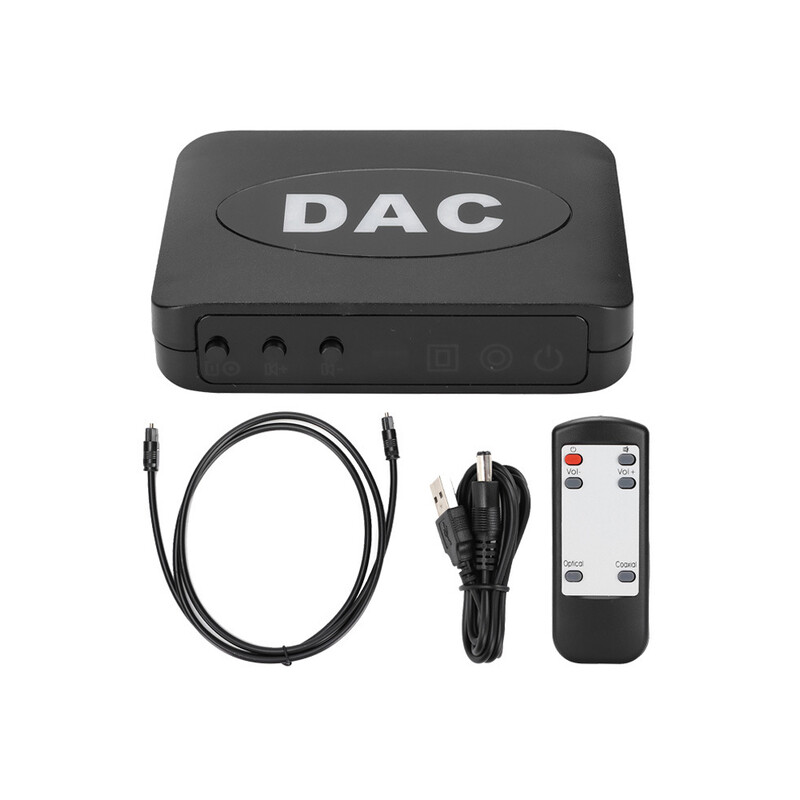 Convertor audio digital la analog de 192 kHz DAC cu telecomandă Toslink optic coaxial la L/R RCA 3,5 mm adaptor de control al volumului