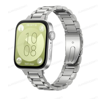 Metalinis nerūdijančio plieno dirželis skirtas HUAWEI laikrodžiui Fit 3 keičiama apyrankė, reguliuojama išmaniojo laikrodžio apyrankė, skirta HUAWEI Fit3 priedams