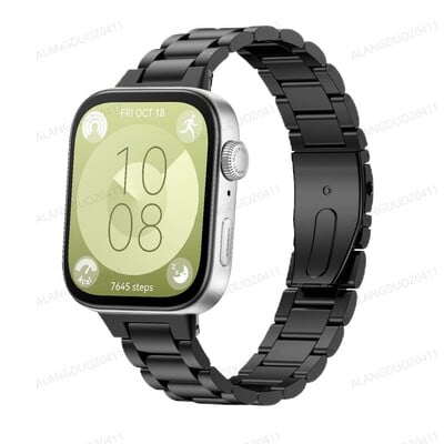 Metalinis nerūdijančio plieno dirželis skirtas HUAWEI laikrodžiui Fit 3 keičiama apyrankė, reguliuojama išmaniojo laikrodžio apyrankė, skirta HUAWEI Fit3 priedams