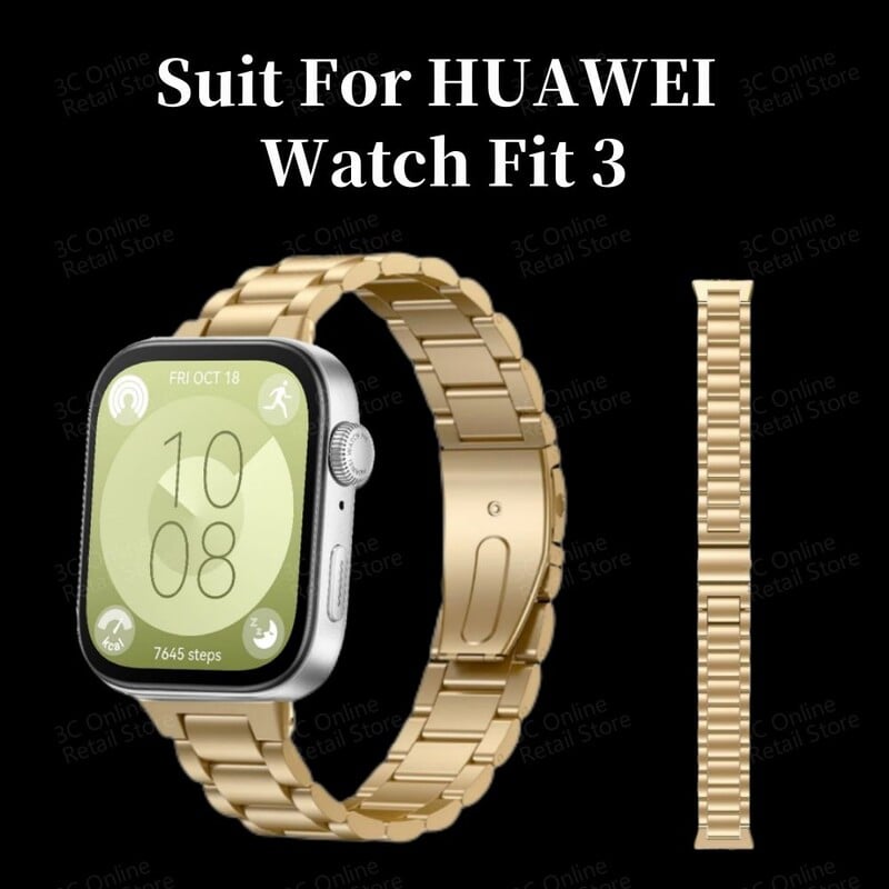 Metalinis nerūdijančio plieno dirželis skirtas HUAWEI laikrodžiui Fit 3 keičiama apyrankė, reguliuojama išmaniojo laikrodžio apyrankė, skirta HUAWEI Fit3 priedams