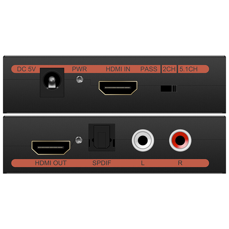 Extractor audio compatibil HDMI Convertor audio stereo Optic L/R HD Adaptor splitter audio pentru PS4 TV DVD Home Theatre