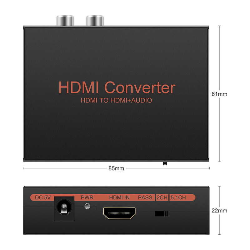 Extractor audio compatibil HDMI Convertor audio stereo Optic L/R HD Adaptor splitter audio pentru PS4 TV DVD Home Theatre