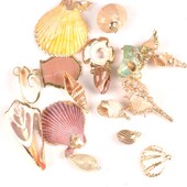 5 bucăți amestec aleatoriu scoici pentru meșteșuguri, accesorii, decorațiunea casei, bijuterii DIY, placată cu aur, cochilie naturală, pandantiv lucrat manual TR0251-2