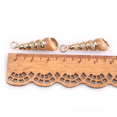 5 bucăți amestec aleatoriu scoici pentru meșteșuguri, accesorii, decorațiunea casei, bijuterii DIY, placată cu aur, cochilie naturală, pandantiv lucrat manual TR0251-2