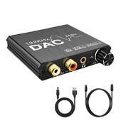 Μετατροπέας ψηφιακού σε αναλογικό ήχου 192 kHz Οπτικό/Ομοαξονικό σε αναλογικό στερεοφωνικό L/R και ενισχυτής 3,5 mm με ακουστικά και έλεγχο μπάσων