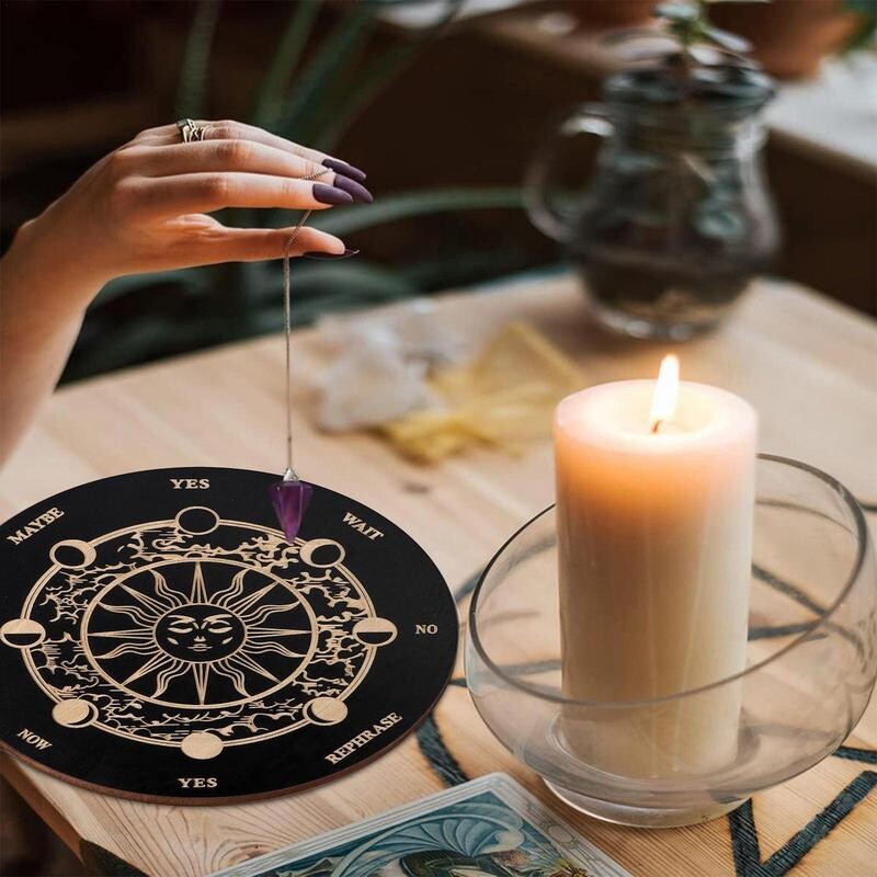 Ploča s klatnom za proricanje Drvene ploče s porukama za donositelja odluka sa slovima Ouija Društvena igra Proricanje sudbine Ploča s klatnom