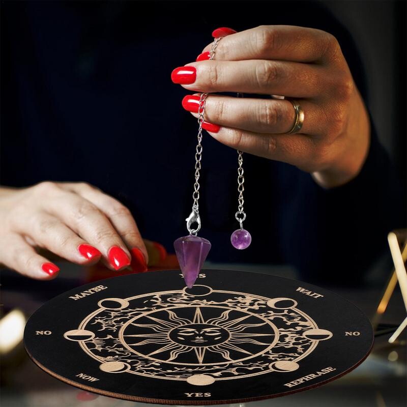 Ploča s klatnom za proricanje Drvene ploče s porukama za donositelja odluka sa slovima Ouija Društvena igra Proricanje sudbine Ploča s klatnom