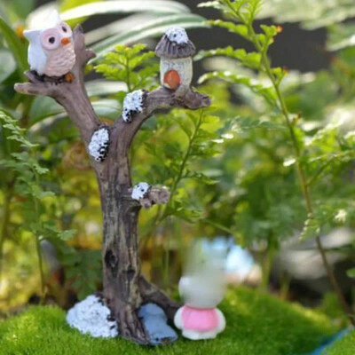 Mini koku zari Sveķi Miniatūras Pūce Pasaka Dārza Māja Komplekts Lelles Ziemassvētku rotājumi Bērnu rotaļlietas