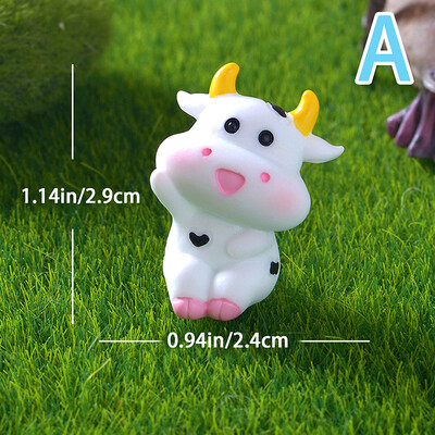 Mini roztomilá kravská figúrka, remeslo, miniatúrny model, bytové dekorácie, doplnky, stolová záhrada, mikro krajinné ozdoby, darček