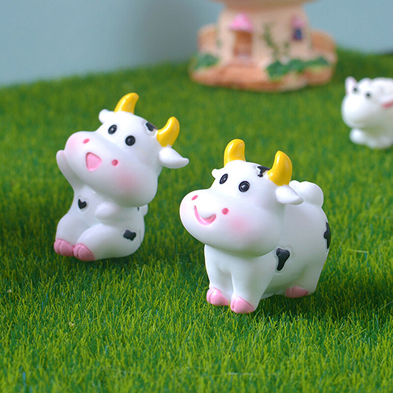 Mini roztomilá kravská figúrka, remeslo, miniatúrny model, bytové dekorácie, doplnky, stolová záhrada, mikro krajinné ozdoby, darček