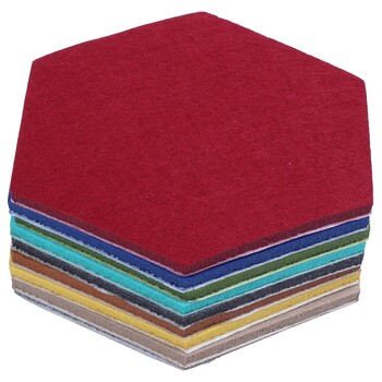 Hexagon Pad Cork Board/Pin Board, 9-pack Colorful Tiles Walles Memo Felt Board για αυτοκόλλητα τοίχου Διακοσμητικά σπιτιού