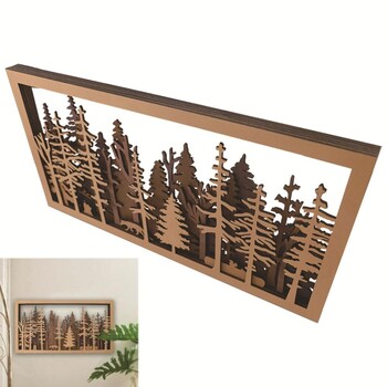 Fox Art for Bedroom Forest Wildlife Χειροποίητη τέχνη Ξύλινη ρουστίκ διακόσμηση τοίχου Ξύλινα αγάλματα ζώων διακόσμηση σπιτιού Τρισδιάστατα αγάλματα ζώων