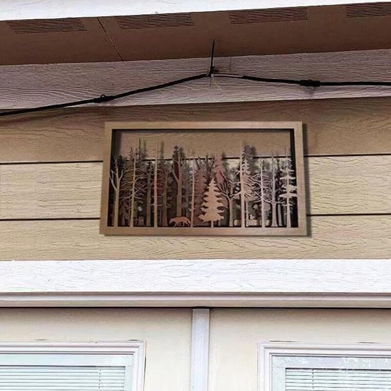 Лисица Art for Bedroom Forest Wildlife Ръчно изработено изкуство Дървена селска декорация на стени Дървени статуи на животни Домашен декор 3D статуи на животни