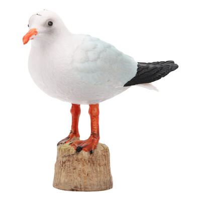 Model čajky červenozobej, námorná figúrka čajky, miniatúrna dekorácia, hračky, soška, plastové bytové doplnky.