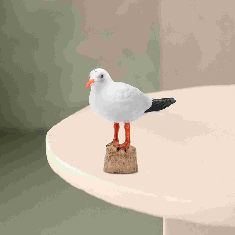 Model čajky červenozobej, námorná figúrka čajky, miniatúrna dekorácia, hračky, soška, plastové bytové doplnky.