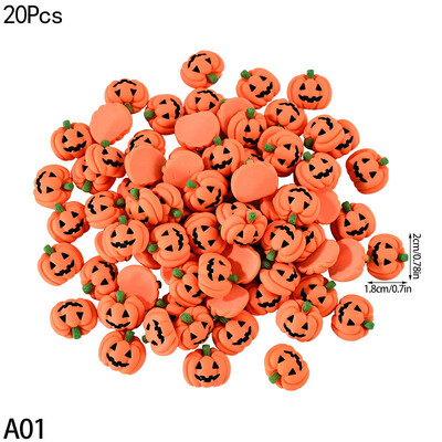 20 τμχ Halloween Mini Resin Cabochons Μινιατούρες κολοκύθας Flatback Micro Landscape Fairy Garden Στολίδι σπιτιού Αξεσουάρ DIY Craft