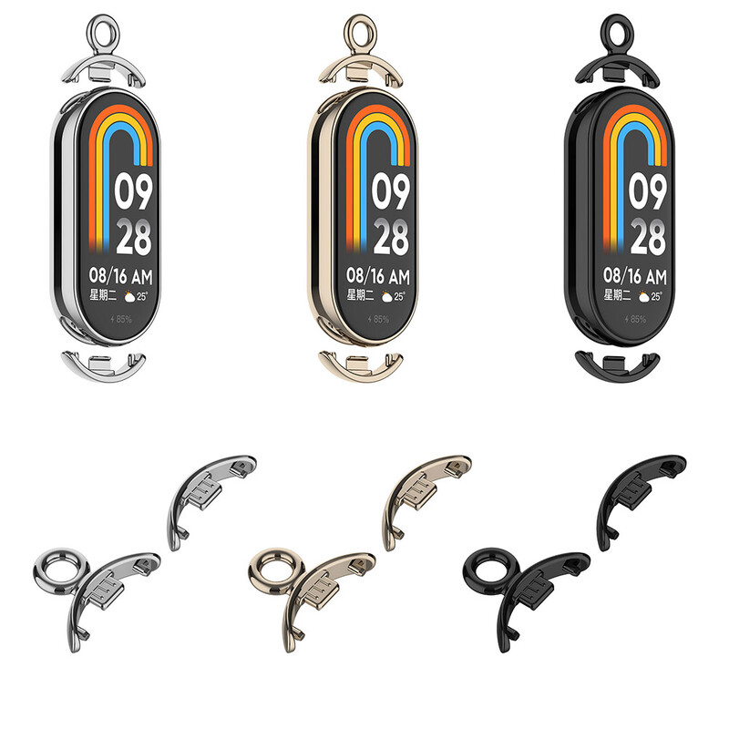 2db óraszíj csatlakozó fém csuklópánt adapter csatlakozás korróziógátló csere barkácstartozékok Xiaomi Mi Band 8-hoz