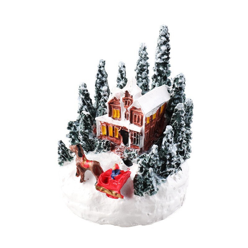 DIY Vianočné párty miniatúrne dekorácie Vianočný domček figúrka Svietiaci jedálenský stôl pre domáci stôl Remeslá Rozprávková záhrada