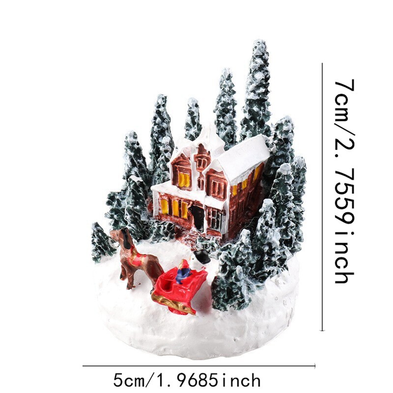 DIY Vianočné párty miniatúrne dekorácie Vianočný domček figúrka Svietiaci jedálenský stôl pre domáci stôl Remeslá Rozprávková záhrada