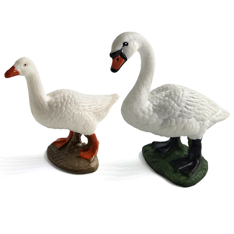 Simulácia labuť kura sliepky kačica hus husi hospodárske zvieratá model figúrky hračka miniatúrna záhrada bytové dekorácie príslušenstvo dekor