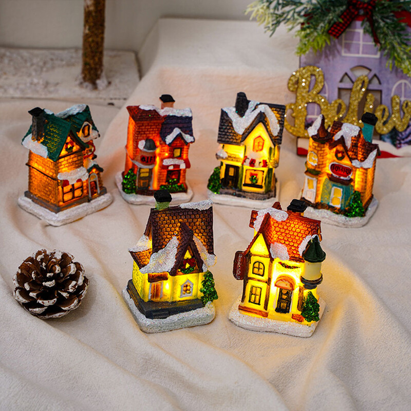 Vianočné domčeky, miniatúrne ozdoby, vynikajúce dedinské figúrky, stavebnice, zberateľské živicové figúrky, stavebnice, párty darčeky