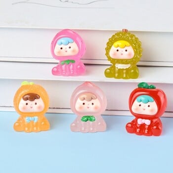 Kawaii Fruit Strawberry Orange Durian Resin Crafts Куклена къща Декор Аксесоар Миниатюрна фигурка за дома