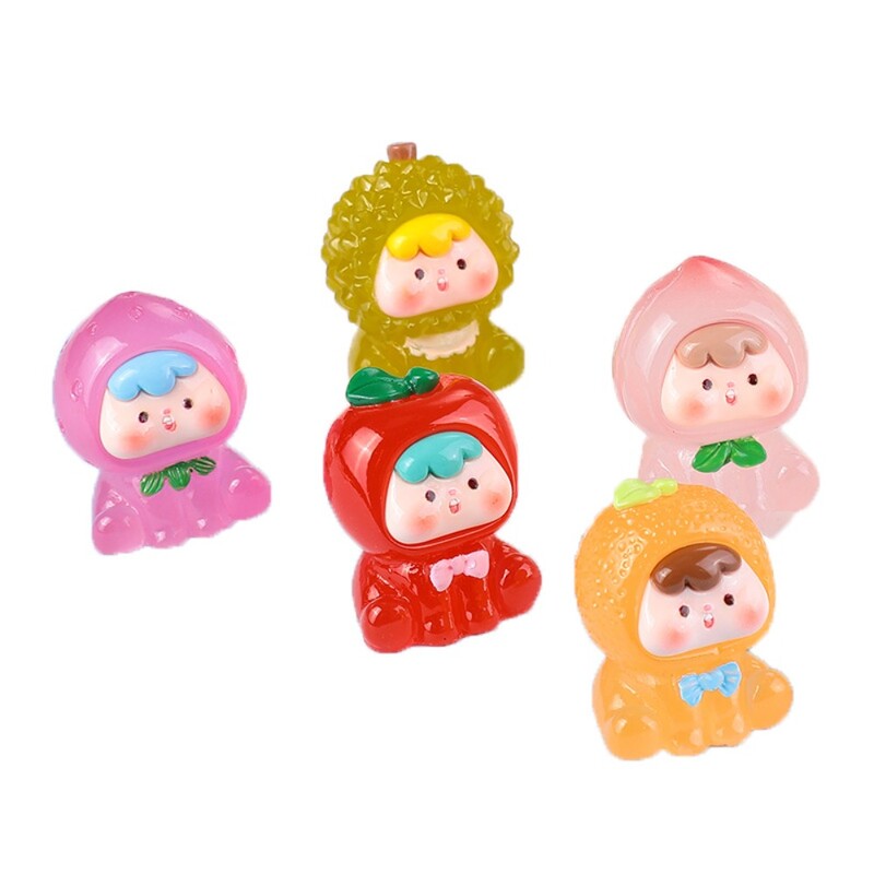Kawaii Fruit Strawberry Orange Durian Resin Crafts Doll House Decor αξεσουάρ Μικροσκοπικό ειδώλιο σπιτιού