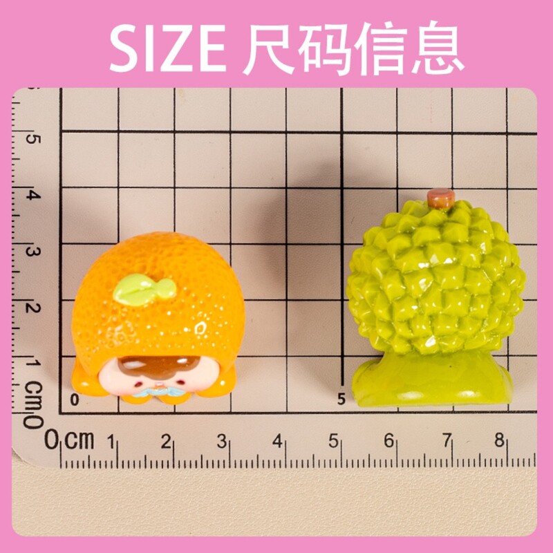 Kawaii Fruit Strawberry Orange Durian Resin Crafts Doll House Decor αξεσουάρ Μικροσκοπικό ειδώλιο σπιτιού