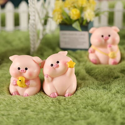 1PC Mini Figurină de porc drăguț Animal Model Mușchi Micro Peisaj Decor Home Decor Zână în miniatură Accesorii de decorare a grădinii