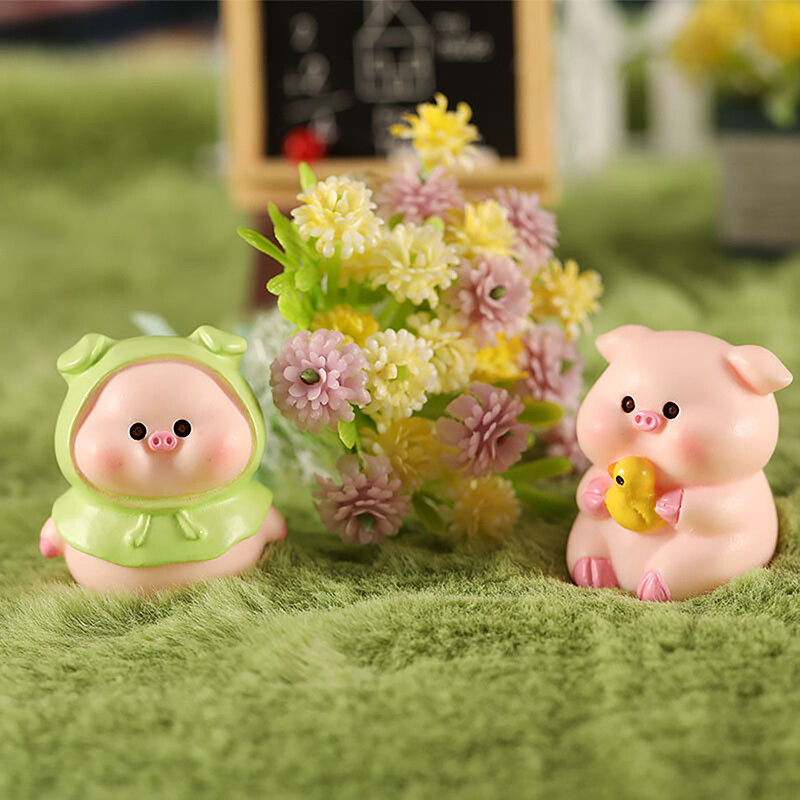 1PC Mini Figurină de porc drăguț Animal Model Mușchi Micro Peisaj Decor Home Decor Zână în miniatură Accesorii de decorare a grădinii