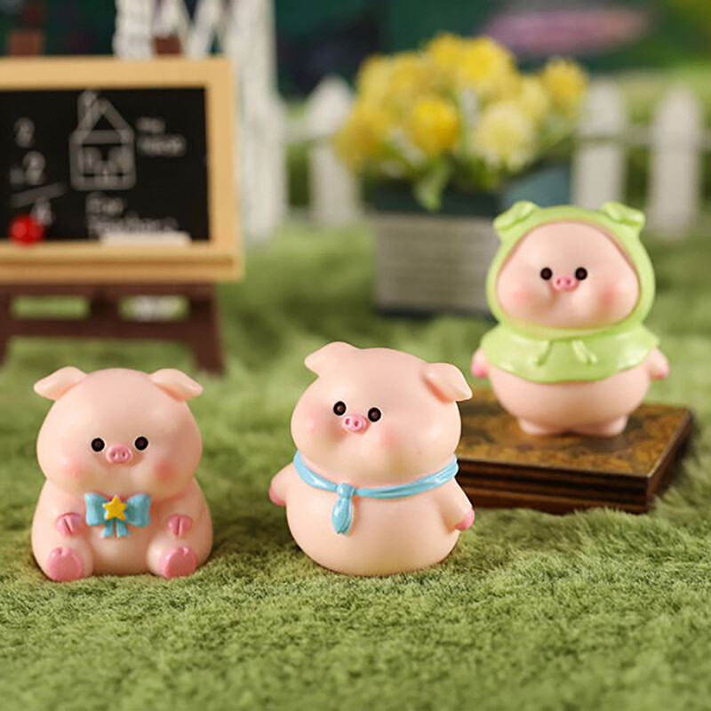 1PC Mini Figurină de porc drăguț Animal Model Mușchi Micro Peisaj Decor Home Decor Zână în miniatură Accesorii de decorare a grădinii
