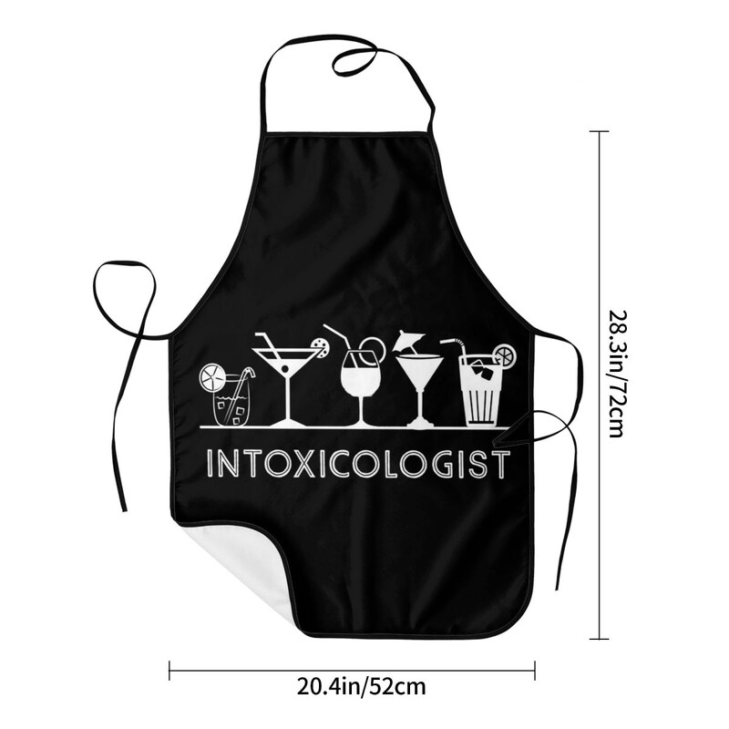 Intoxicolog Barman Mixologist Sorț cadou amuzant pentru femei, bărbați, bucătar de bucătărie, tablier de gătit, bavetă, curățare, unisex, adult