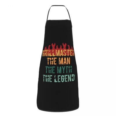 A férfi A mítosz A Grill Mester kötények nőknek Férfiak Apák napi ajándék Felnőtt Konyha Szakács Bib Tablier Konyha Főzés Sütés