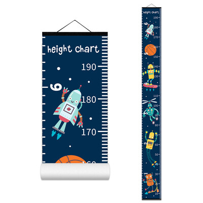 Animacinių filmų gyvūnų robotų augimo diagrama Sienų pakabinimas vaikų kambariui Mielas dinozaurų saulėgrąžų aukščio liniuotė, skirta darželio kūdikių miegamojo dekoravimui