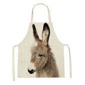 Kućanska kuhinjska pregača za žene Pregača s otisnutim crtežima životinja Zec Slon Jelen Uzorak Pribor za kuhanje Delantal Cocina