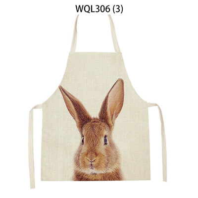 Kućanska kuhinjska pregača za žene Pregača s otisnutim crtežima životinja Zec Slon Jelen Uzorak Pribor za kuhanje Delantal Cocina