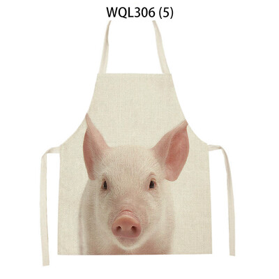 Kućanska kuhinjska pregača za žene Pregača s otisnutim crtežima životinja Zec Slon Jelen Uzorak Pribor za kuhanje Delantal Cocina