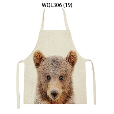 Kućanska kuhinjska pregača za žene Pregača s otisnutim crtežima životinja Zec Slon Jelen Uzorak Pribor za kuhanje Delantal Cocina