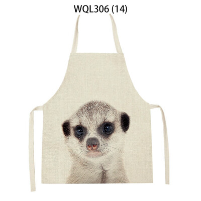 Kućanska kuhinjska pregača za žene Pregača s otisnutim crtežima životinja Zec Slon Jelen Uzorak Pribor za kuhanje Delantal Cocina