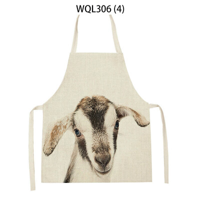 Kućanska kuhinjska pregača za žene Pregača s otisnutim crtežima životinja Zec Slon Jelen Uzorak Pribor za kuhanje Delantal Cocina