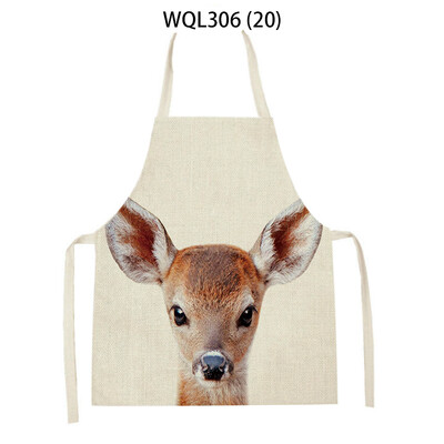 Kućanska kuhinjska pregača za žene Pregača s otisnutim crtežima životinja Zec Slon Jelen Uzorak Pribor za kuhanje Delantal Cocina