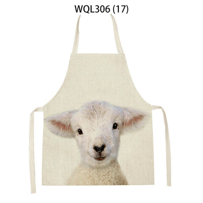 Kućanska kuhinjska pregača za žene Pregača s otisnutim crtežima životinja Zec Slon Jelen Uzorak Pribor za kuhanje Delantal Cocina