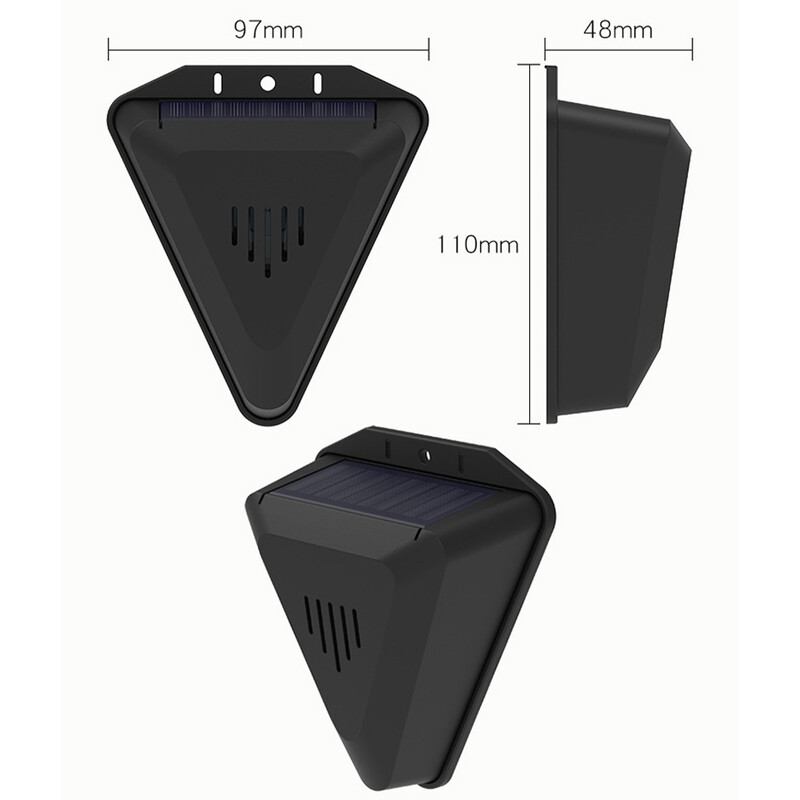 Sursă solară, în aer liber, antipăsări, detector automat de alarmă de securitate, potrivit pentru ferme, livezi, câmpuri, grădină de casă